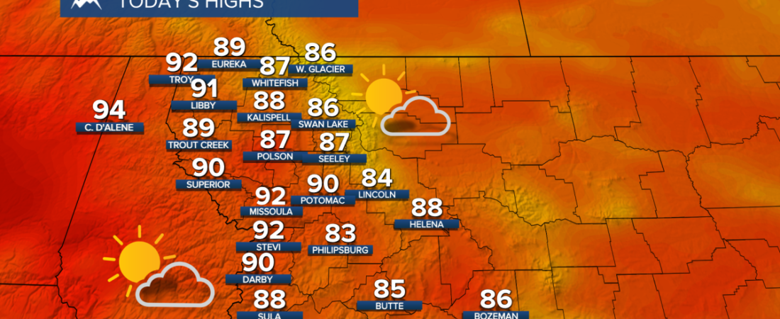 Warm with a few storms Tuesday