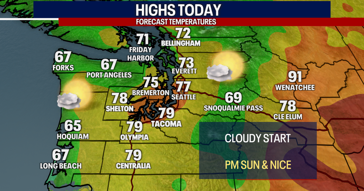 Morning clouds to sun Saturday, highs in the upper 70s
